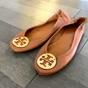 Tory Burch Minnie Travel Leather ballet flats in royal size 7 1/2